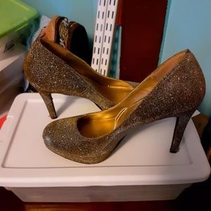 Gold and silver heels